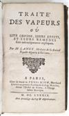 LANGE, [-]. Traité des Vapeurs où leur Origine, leurs Effets, et leurs Remèdes sont mécaniquement expliquez. 1689